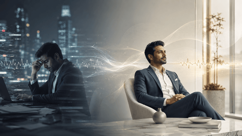 Heart health and stress reduction concept for leaders in India